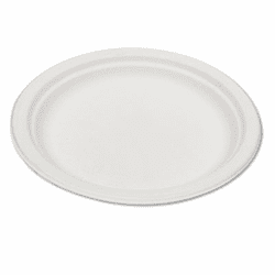 ECOEPP016 Compostable Sugarcane Dinnerware, 6" Plate, Natural White, 1000/Carton By ECO-PRODUCTS,INC.