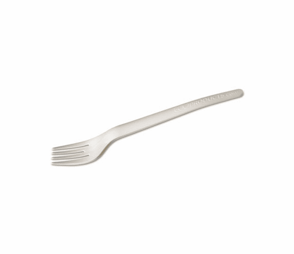 ECOEPS012 Plantware Renewable & Compostable Cutlery, Fork, Pearl White, 1000/Carton By ECO-PRODUCTS,INC.