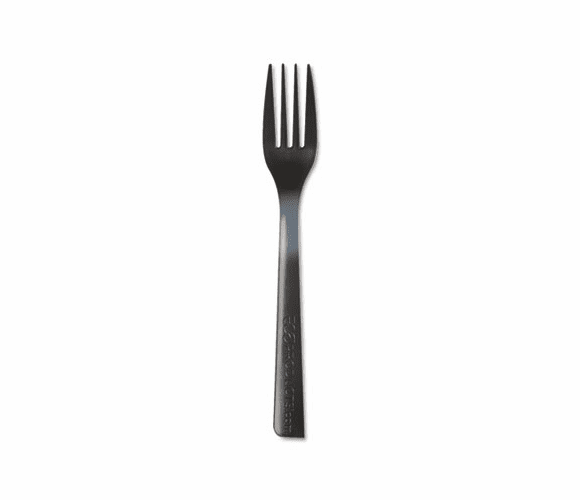 ECOEPS112 100% Recycled Content Cutlery, Fork, 6", Black, 1000/Carton By ECO-PRODUCTS,INC.