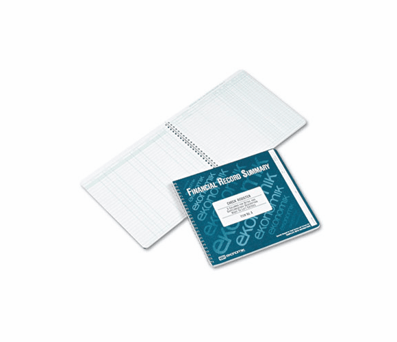 EKOA Wirebound Check Register Accounting System, 8 3/4 x 10, 40-Page Book By EKONOMIK SYSTEMS
