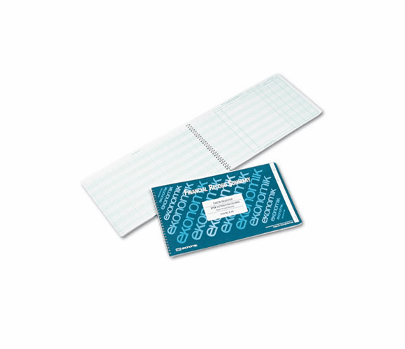 EKOE20 Wirebound Check Register Accounting System, 8 3/4 x 14 3/4, 40 Pages By EKONOMIK SYSTEMS