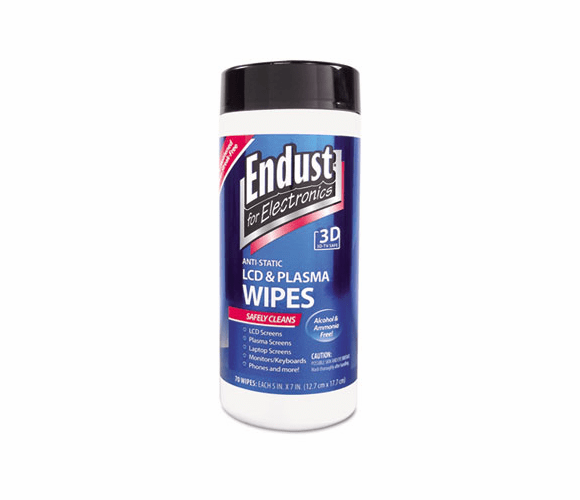 END11506 Antistatic Cleaning Wipes, Premoistened, 70/Canister By ENDUST
