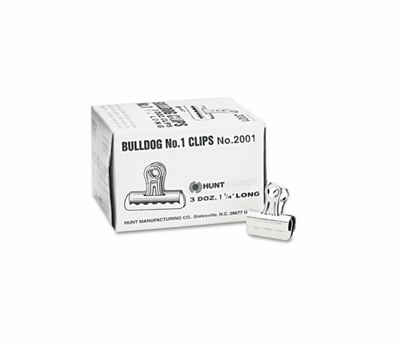 EPI2001 Bulldog Clips, Steel, 7/16" Capacity, 1-1/4"w, Nickel-Plated, 36/Box By ELMER'S PRODUCTS, INC.