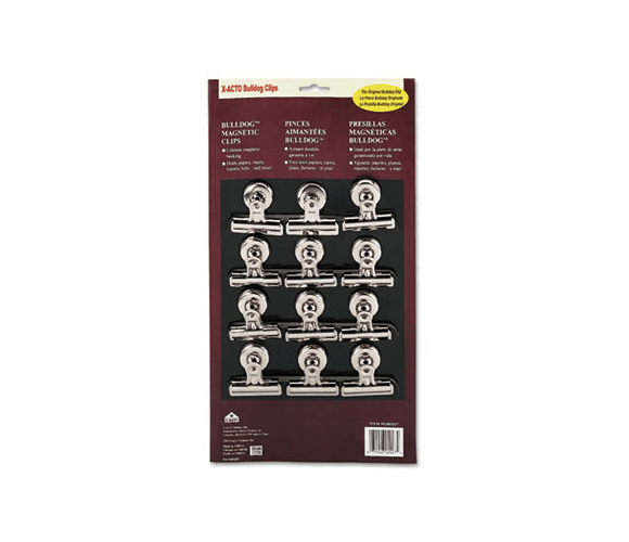 EPI2027 Bulldog Magnetic Clips, Steel, 2-1/4"w, Nickel-Plated, 12/Box By ELMER'S PRODUCTS, INC.