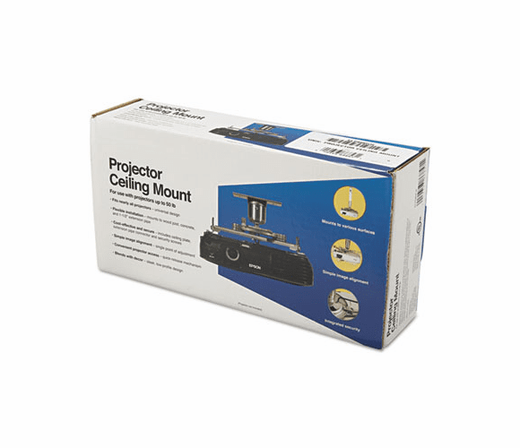 EPSELPMBPJF Universal Ceiling Mount for Projector, 50 Lb. Capacity, w/Ext. Column By EPSON AMERICA, INC.