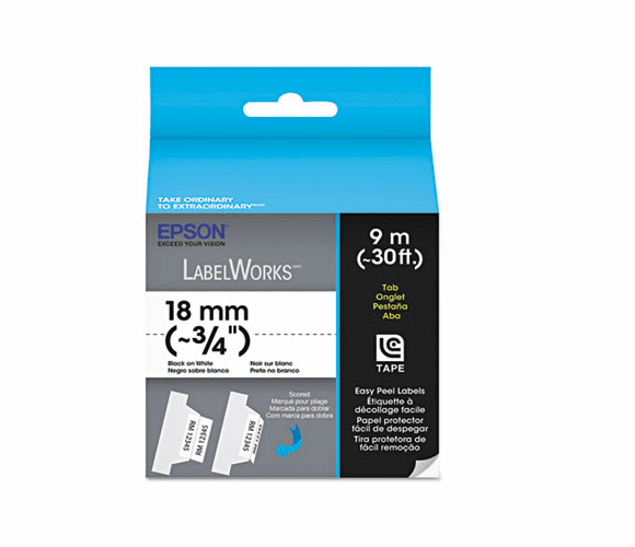 EPSLC5WBQ5 LabelWorks Iron-On Fabric LC Tape Cartridge, 3/4", Black on White By EPSON AMERICA, INC.