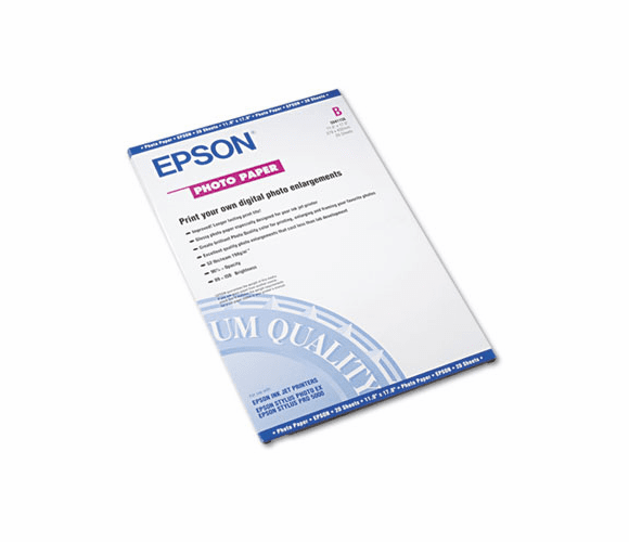 EPSS041156 Glossy Photo Paper, 60 lbs., Glossy, 11 x 17, 20 Sheets/Pack By EPSON AMERICA, INC.