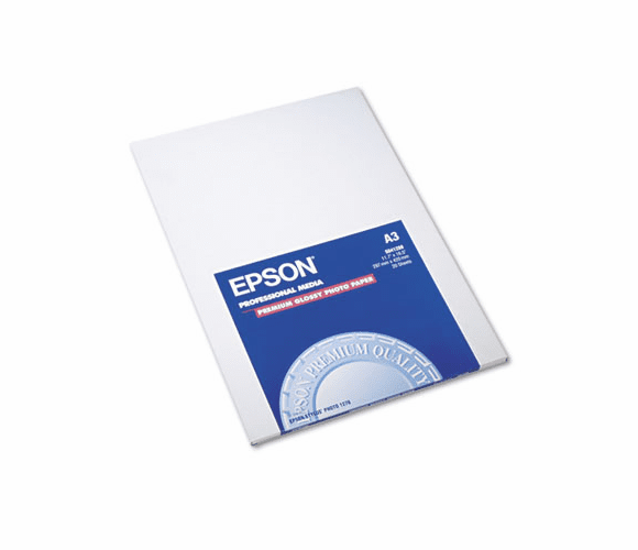 EPSS041288 Premium Photo Paper, 68 lbs., High-Gloss, 11-3/4 x 16-1/2, 20 Sheets/Pack By EPSON AMERICA, INC.