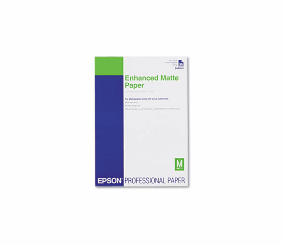 EPSS041343 Ultra Premium Matte Presentation Paper, 11-3/4 x 16-1/2, White, 50/Pack By EPSON AMERICA, INC.
