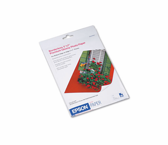 EPSS041464 Premium Photo Paper, 68 lbs., High-Gloss, 5 x 7, 20 Sheets/Pack By EPSON AMERICA, INC.