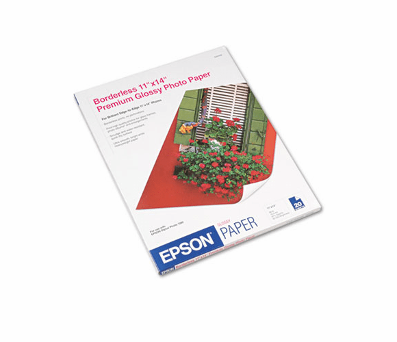 EPSS041466 Premium Photo Paper, 68 lbs., High-Gloss, 11 x 14, 20 Sheets/Pack By EPSON AMERICA, INC.
