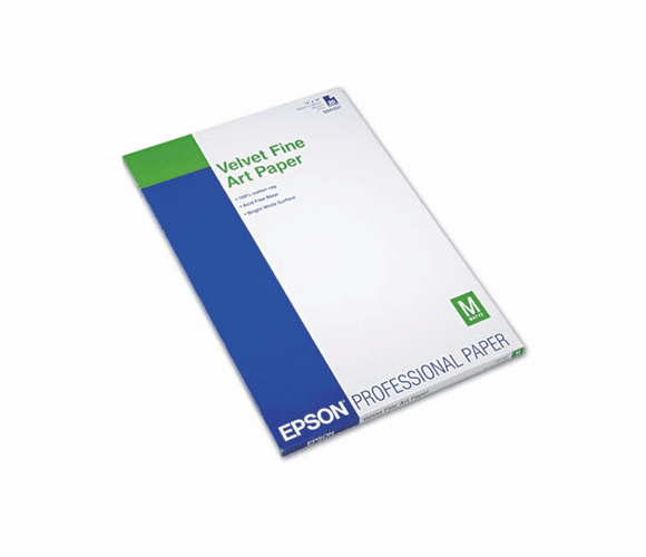 EPSS041637 Velvet Fine Art Paper, 13 x 19, White, 20 Sheets/Pack By EPSON AMERICA, INC.