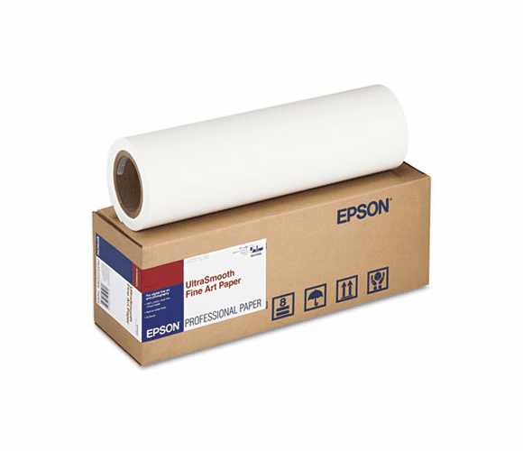 EPSS041856 UltraSmooth Fine Art Paper, 250 g, 17" x 50 ft, 250g/m2, White By EPSON AMERICA, INC.