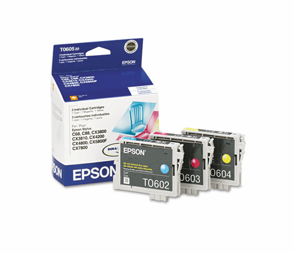 EPST060520 T060520 Ink, 1350 Page-Yield, 3/Pack, Cyan, Magenta, Yellow By EPSON AMERICA, INC.
