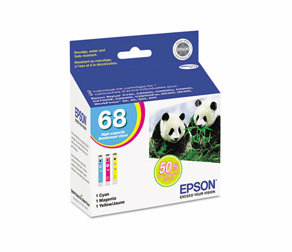 EPST068520 T068520 High-Yield Ink, 3/Pack, Cyan; Magenta; Yellow By EPSON AMERICA, INC.