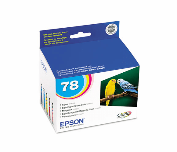 EPST078920 T078920 (78) Claria Ink, 1290 Page-Yield, 5/Pack, Assorted By EPSON AMERICA, INC.