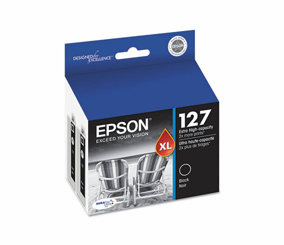 EPST127120D2 T127120D2 (127) High-Yield Ink, Black, 2/Pack By EPSON AMERICA, INC.