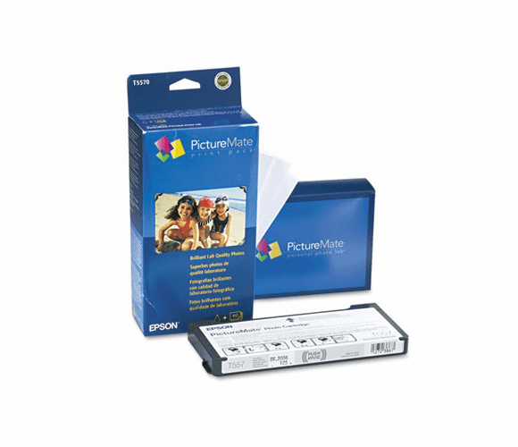 EPST5570 PictureMate Ink Cartridge/Paper Combo Print Pack w/100 4 x 6 Sheets By EPSON AMERICA, INC.