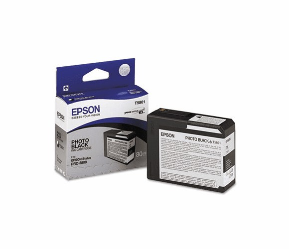 EPST580100 T580100 UltraChrome K3 Ink, Photo Black By EPSON AMERICA, INC.