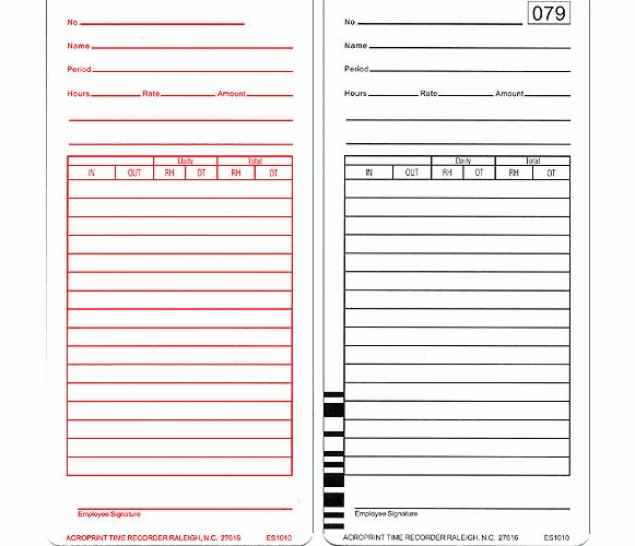 ES1010 Time Cards. 100 Pack. By Acroprint