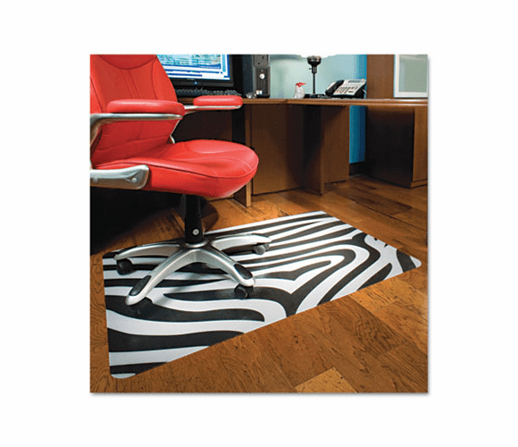 ESR118774 Design Series Printed Chair Mat, Hard Floor, 48w x 36l, Zebra Print By E.S. ROBBINS