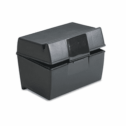 ESS01351 Plastic Index Card Flip Top File Box Holds 300 3 x 5 Cards, Matte Black By ESSELTE PENDAFLEX CORP.