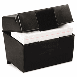 ESS01461 Plastic Index Card Flip Top File Box Holds 400 4 x 6 Cards, Matte Black By ESSELTE PENDAFLEX CORP.