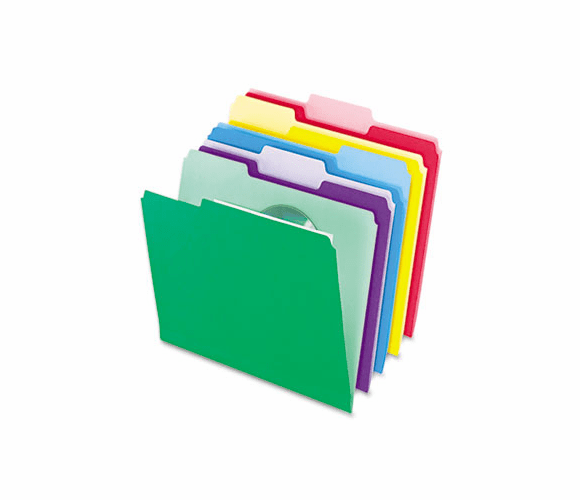 ESS02086 File Folders, InfoPocket, 1/3 Cut Top Tab, Letter, Assorted, 30/Pack By ESSELTE PENDAFLEX CORP.