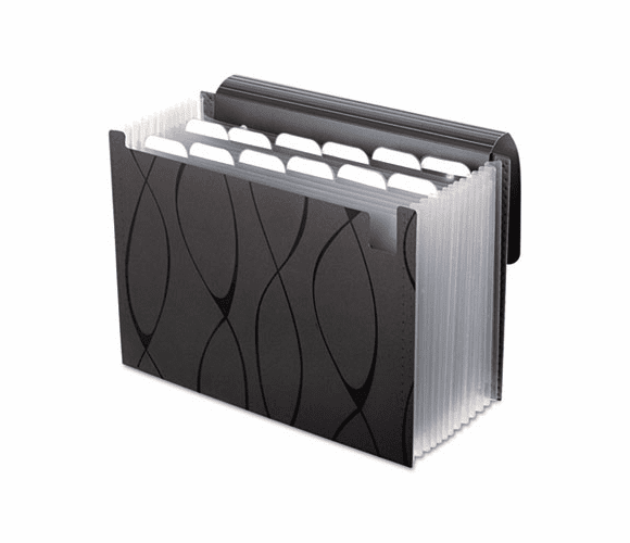 ESS02327 Sliding Cover Expanding File, 13 Pockets, Letter, Black By ESSELTE PENDAFLEX CORP.