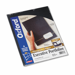 ESS04161 Monogram Series Business Portfolio, Premium Cover Stock, Black/Gold, 4/Pack By ESSELTE PENDAFLEX CORP.