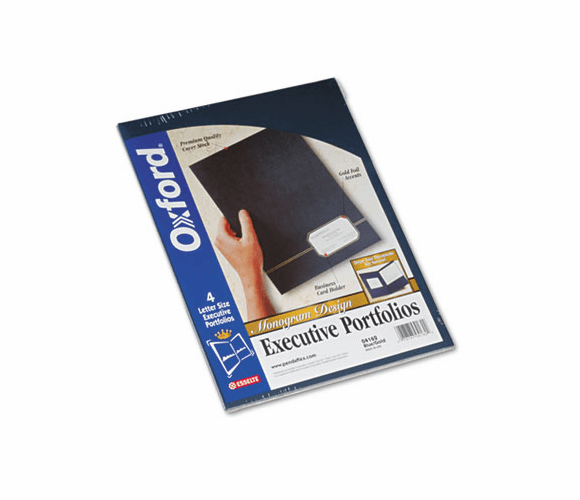 ESS04162 Monogram Series Business Portfolio, Cover Stock, Blue/Gold, 4/Pack By ESSELTE PENDAFLEX CORP.