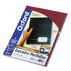 ESS04165 Monogram Series Business Portfolio, Cover Stock, Burgundy/Gold, 4/Pack By ESSELTE PENDAFLEX CORP.