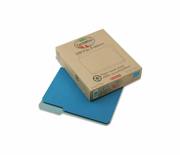 ESS04302 Recycled File Folders, 1/3 Cut Top Tab, Letter, Blue, 100/Box By ESSELTE PENDAFLEX CORP.