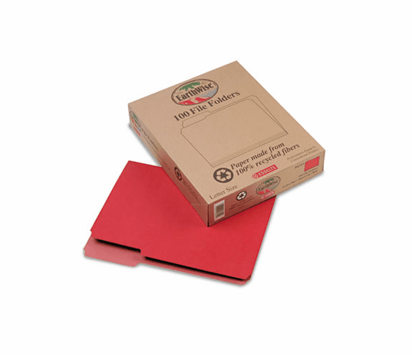 ESS04311 Recycled File Folders, 1/3 Cut Top Tab, Letter, Red, 100/Box By ESSELTE PENDAFLEX CORP.