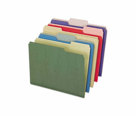 ESS04350 Recycled File Folders, 1/3 Cut Top Tab, Letter, Assorted, 50/Box By ESSELTE PENDAFLEX CORP.