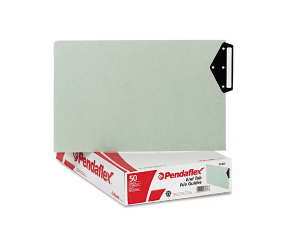 ESS05353 Green End Tab Guides, Blank Metal Tabs, Pressboard, Legal, 50/Box By ESSELTE PENDAFLEX CORP.