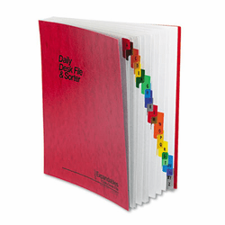 ESS11017 Expandable Desk File, A-Z Index, Letter Size, Acrylic-Coated PressGuard, Red By ESSELTE PENDAFLEX CORP.