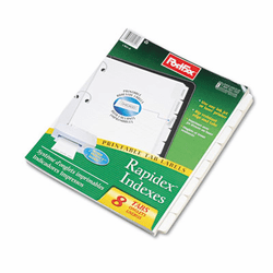 ESS11315 Custom Dividers, Self-Stick Tab Labels, 8-Tab, Letter, White, 5 Sets By ESSELTE PENDAFLEX CORP.