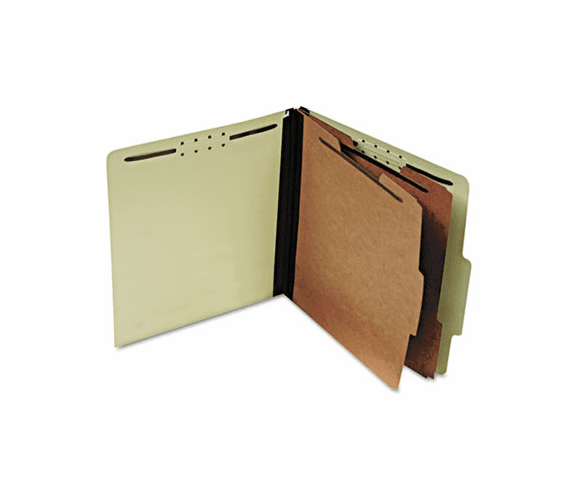 ESS1257G Pressboard Classification Folders, Letter, Six-Section, Light Green, 10/Box By ESSELTE PENDAFLEX CORP.