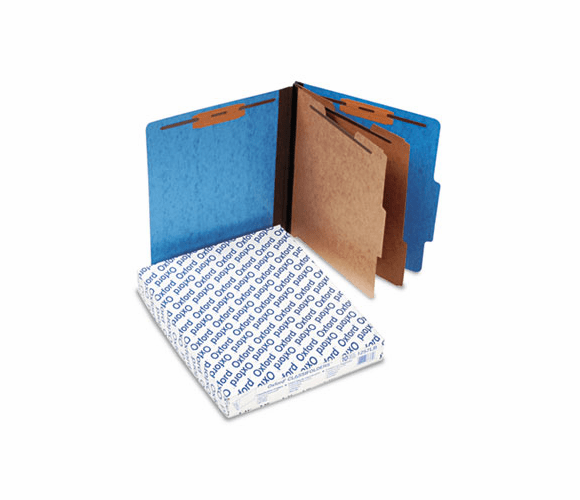 ESS1257LB Pressguard Classification Folders, Letter, Six-Section, Light Blue, 10/Box By ESSELTE PENDAFLEX CORP.