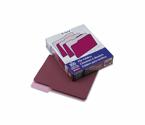 ESS15213BUR Two-Tone File Folder, 1/3 Cut Top Tab, Letter, Burgundy/Light Burgundy, 100/Box By ESSELTE PENDAFLEX CORP.