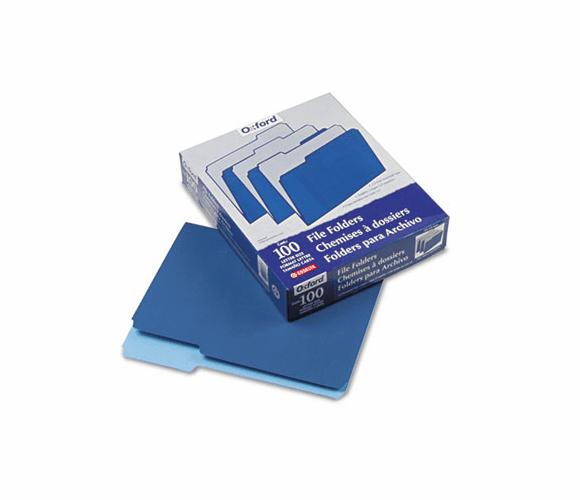 ESS15213NAV Two-Tone File Folder, 1/3 Top Tab, Letter, Navy Blue/Light Navy Blue, 100/Box By ESSELTE PENDAFLEX CORP.