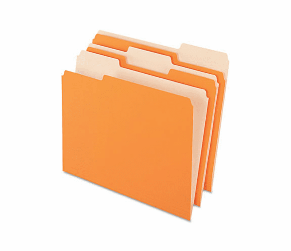 ESS15213ORA Two-Tone File Folders, 1/3 Cut Top Tab, Letter, Orange/Light Orange, 100/Box By ESSELTE PENDAFLEX CORP.