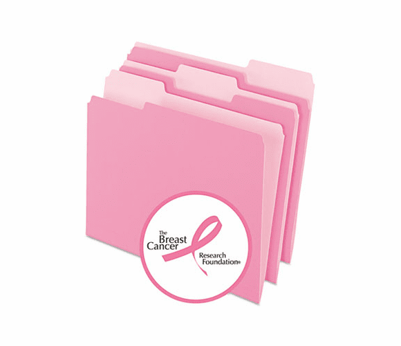 ESS15213PIN Two-Tone File Folders, 1/3 Cut Top Tab, Letter, Pink/Light Pink, 100/Box By ESSELTE PENDAFLEX CORP.