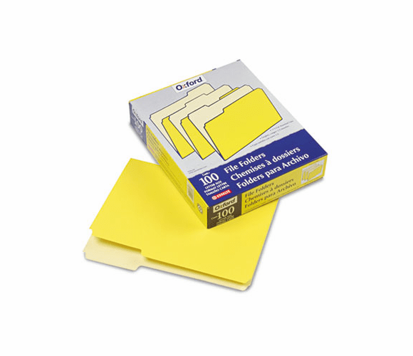 ESS15213YEL Two-Tone File Folders, 1/3 Cut Top Tab, Letter, Yellow, Light Yellow, 100/Box By ESSELTE PENDAFLEX CORP.