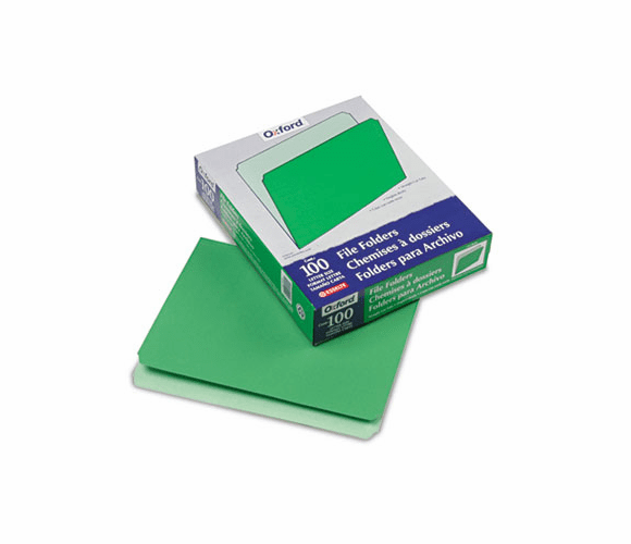 ESS152BGR Two-Tone File Folders, Straight Cut, Top Tab, Letter, Green/Light Green, 100/Box By ESSELTE PENDAFLEX CORP.