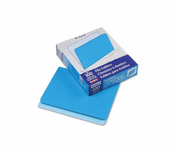 ESS152BLU Two-Tone File Folders, Straight Cut, Top Tab, Letter, Blue/Light Blue, 100/Box By ESSELTE PENDAFLEX CORP.