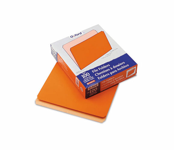 ESS152ORA Two-Tone File Folders, Straight Top Tab, Letter, Orange/Light Orange, 100/Box By ESSELTE PENDAFLEX CORP.
