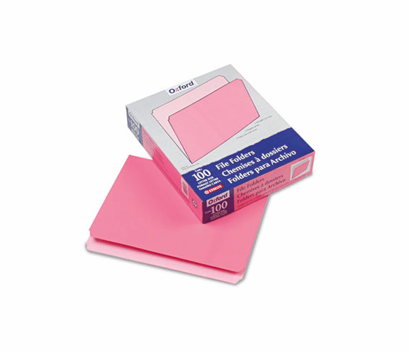 ESS152PIN Two-Tone File Folders, Straight Cut, Top Tab, Letter, Pink/Light Pink, 100/Box By ESSELTE PENDAFLEX CORP.