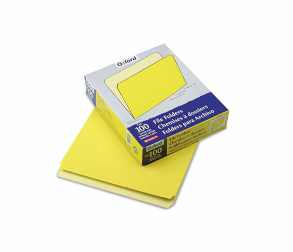 ESS152YEL Two-Tone File Folder, Straight Top Tab, Letter, Yellow/Light Yellow, 100/Box By ESSELTE PENDAFLEX CORP.